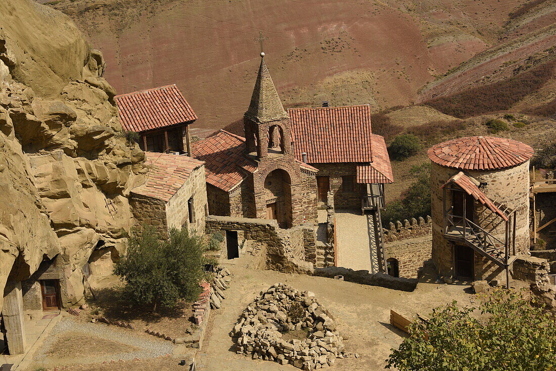 David Gareja, a rock-hewn Georgian Orthodox monastery complex located in the Kakheti region, Georgia, Central Asia, Asia