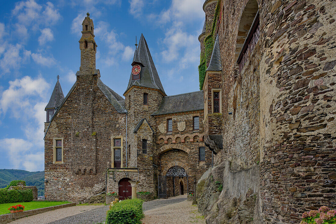 Eingang, Ehemalige Reichsburg, Cochem, Rheinland Pfalz, Deutschland, Europa