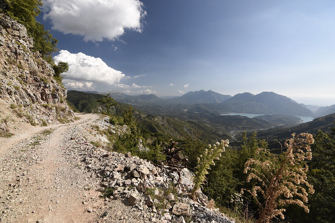 A path through the mountains in National Park Prokletije, Albania, Europe