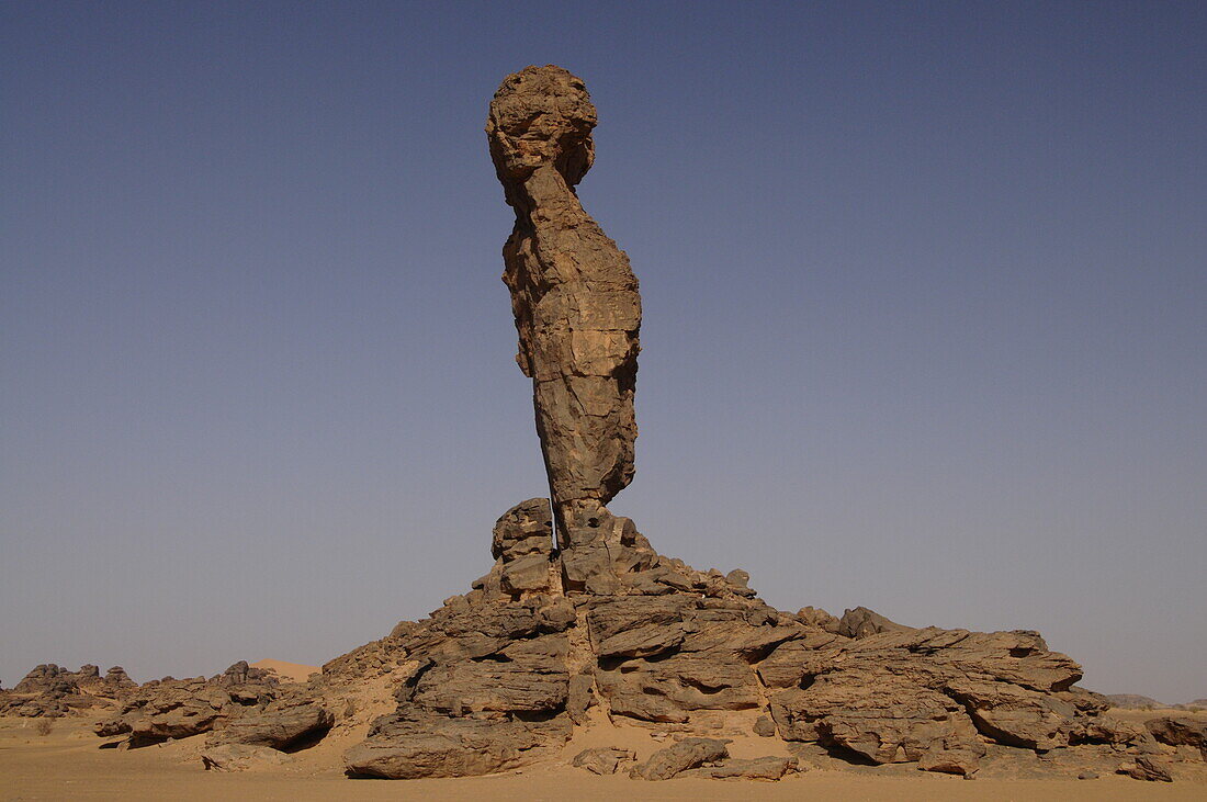 Finger von Allah Felsformation im Akakus-Gebirge, Libyen, Nordafrika, Afrika