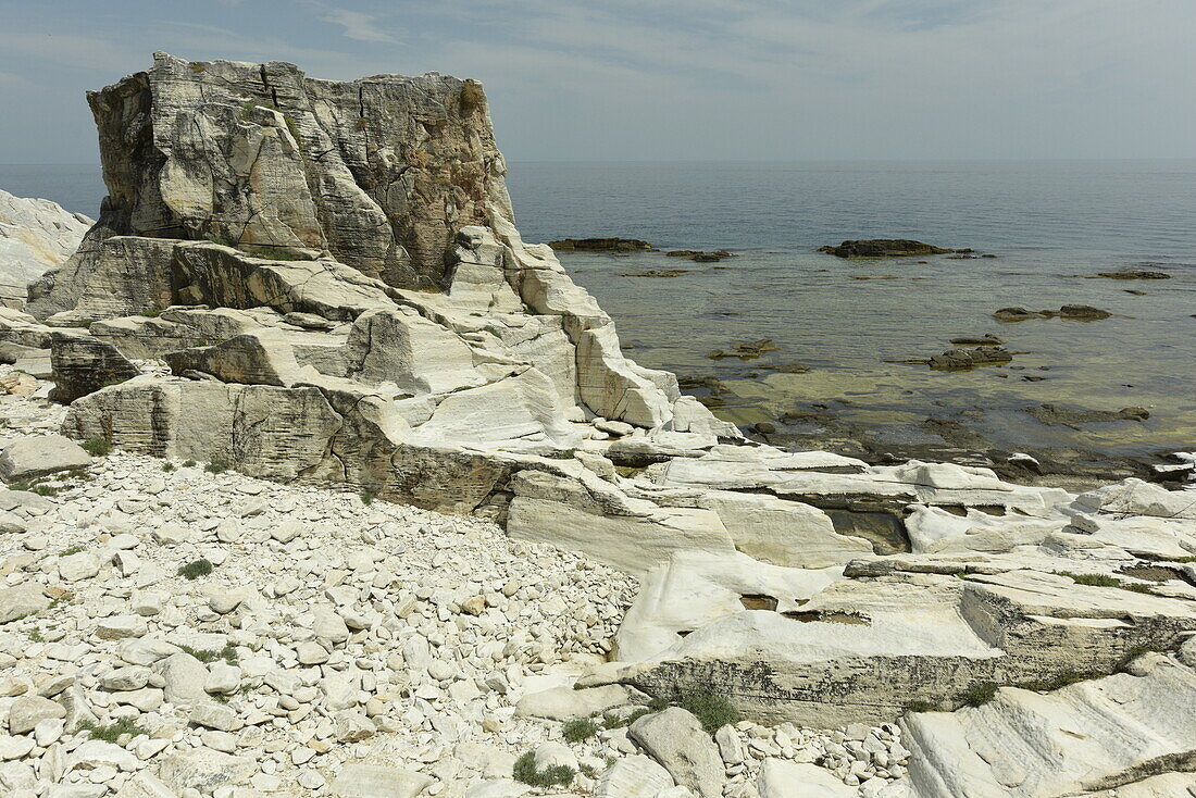 Ancient quarry of Alyki, Thassos, Greek Islands, Greece, Europe