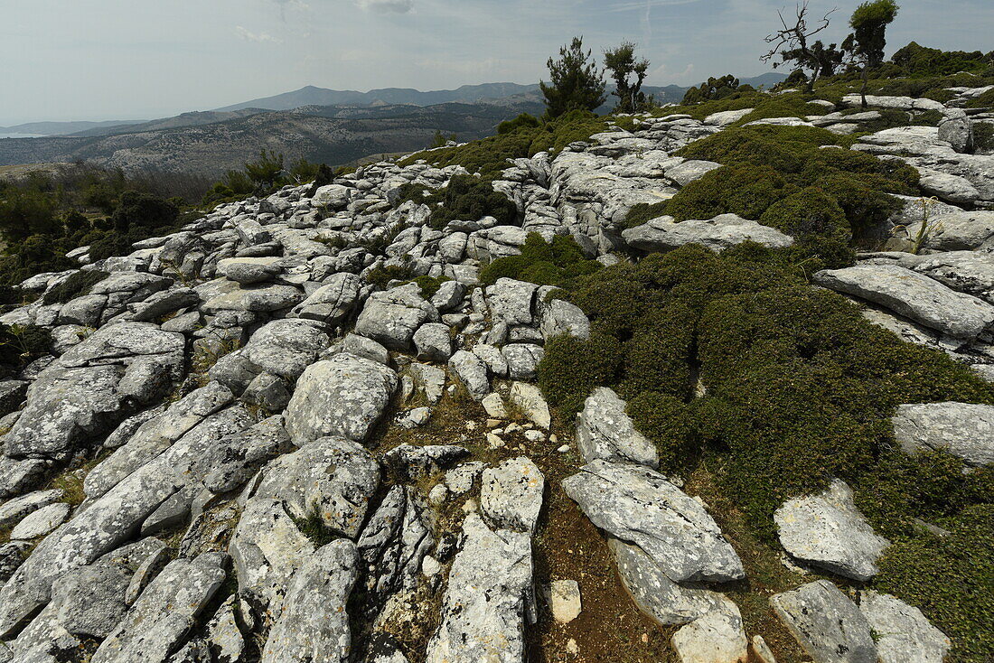 Marmorlandschaft von Thassos, Griechische Inseln, Griechenland, Europa