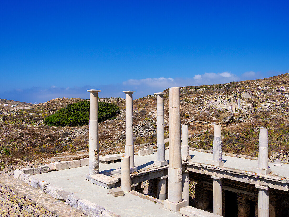 Haus des Hermes, Archäologische Stätte von Delos, UNESCO-Welterbe, Insel Delos, Kykladen, Griechische Inseln, Griechenland, Europa