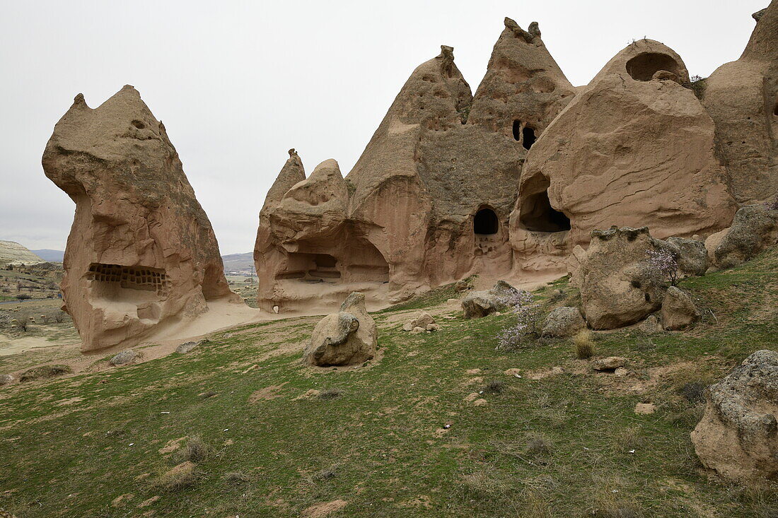 Troglodyten-Wohnstätte, Uchisar, Kappadokien, Anatolien, Türkei, Kleinasien, Asien