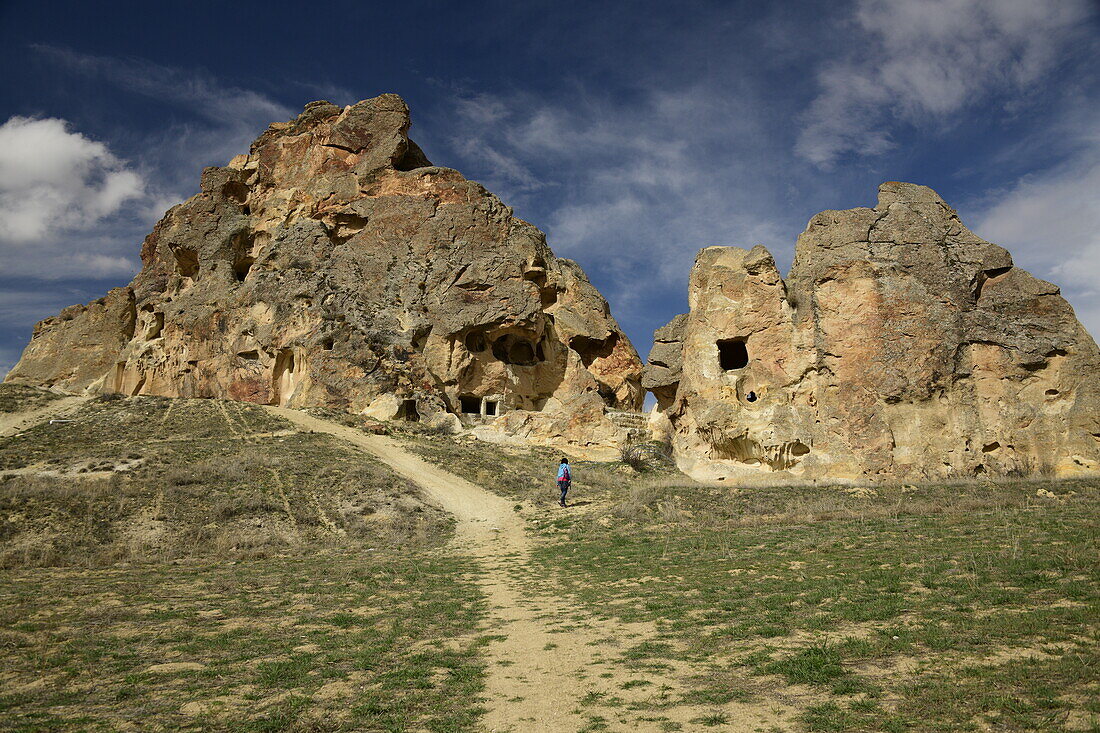 Antike Felsritzsiedlung, Kappadokien, Anatolien, Türkei, Kleinasien, Asien