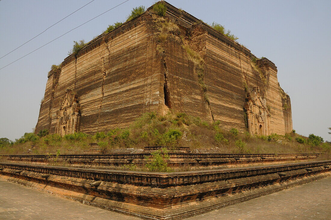 Uncompleted pagoda of Mingun, near Mandalay, Sagaing District, Myanmar, Asia