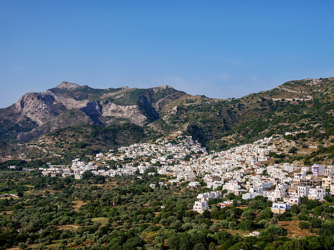 Blick auf das Dorf Filoti, Insel Naxos, Kykladen, Griechische Inseln, Griechenland, Europa