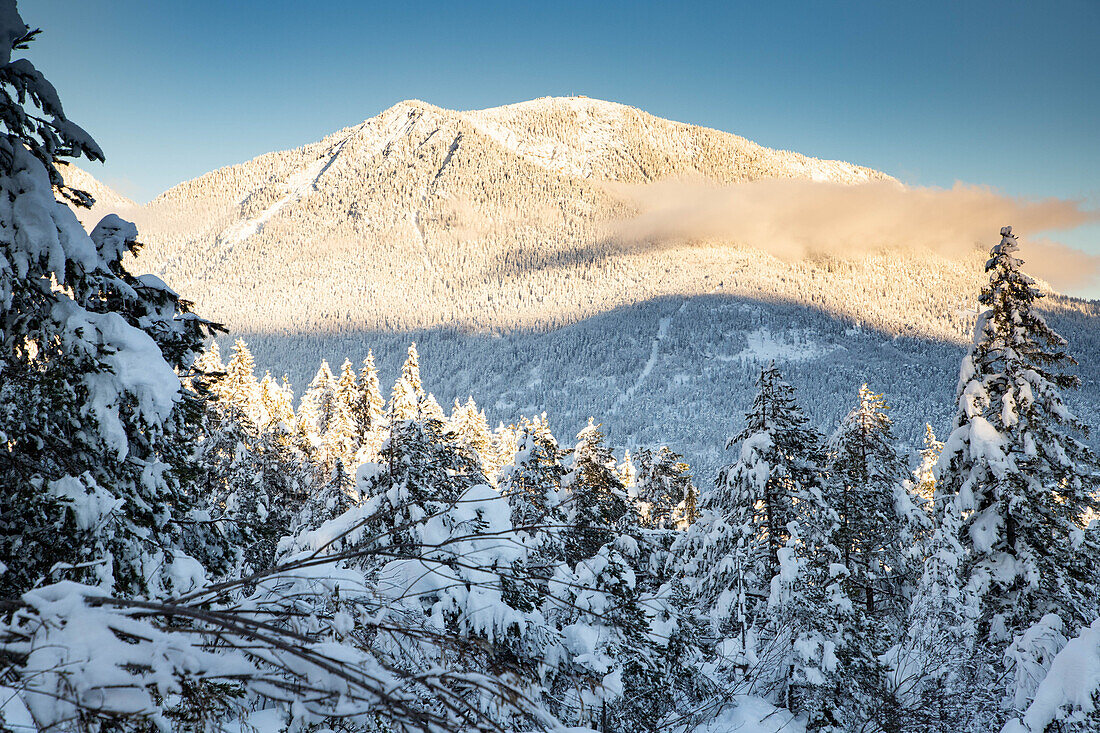 Wintertime with big snow in the Bavarian Alps, Garmish-Partenkirchen, Germany, Europe