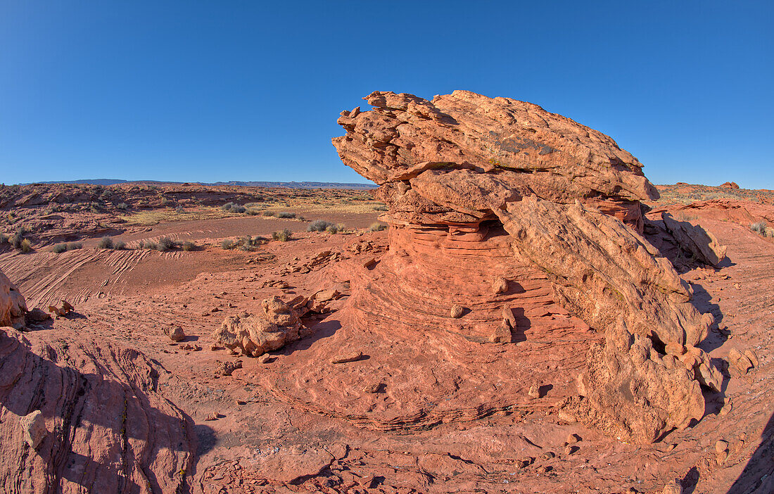 An eroded Sandstone hoodoo formation north of the Horseshoe Bend Overlook along the Colorado River in Page, Arizona, United States of America, North America