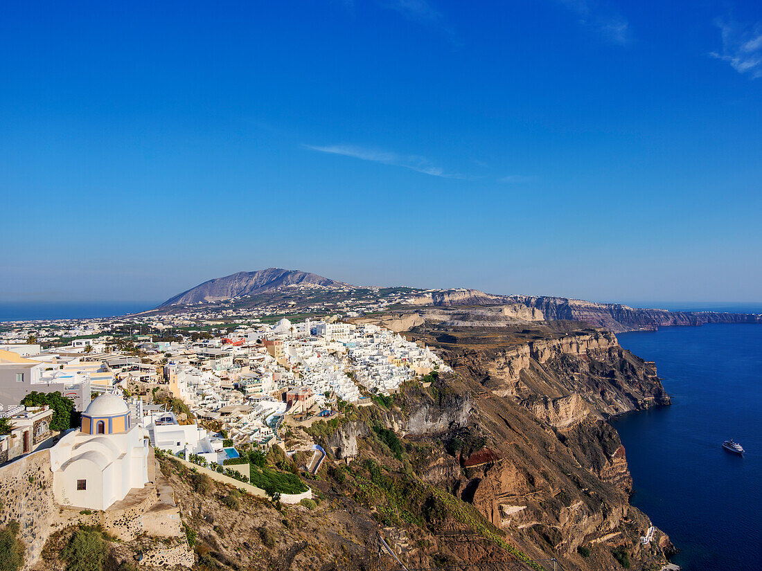 Cityscape of Fira, Santorini (Thira) Island, Cyclades, Greek Islands, Greece, Europe