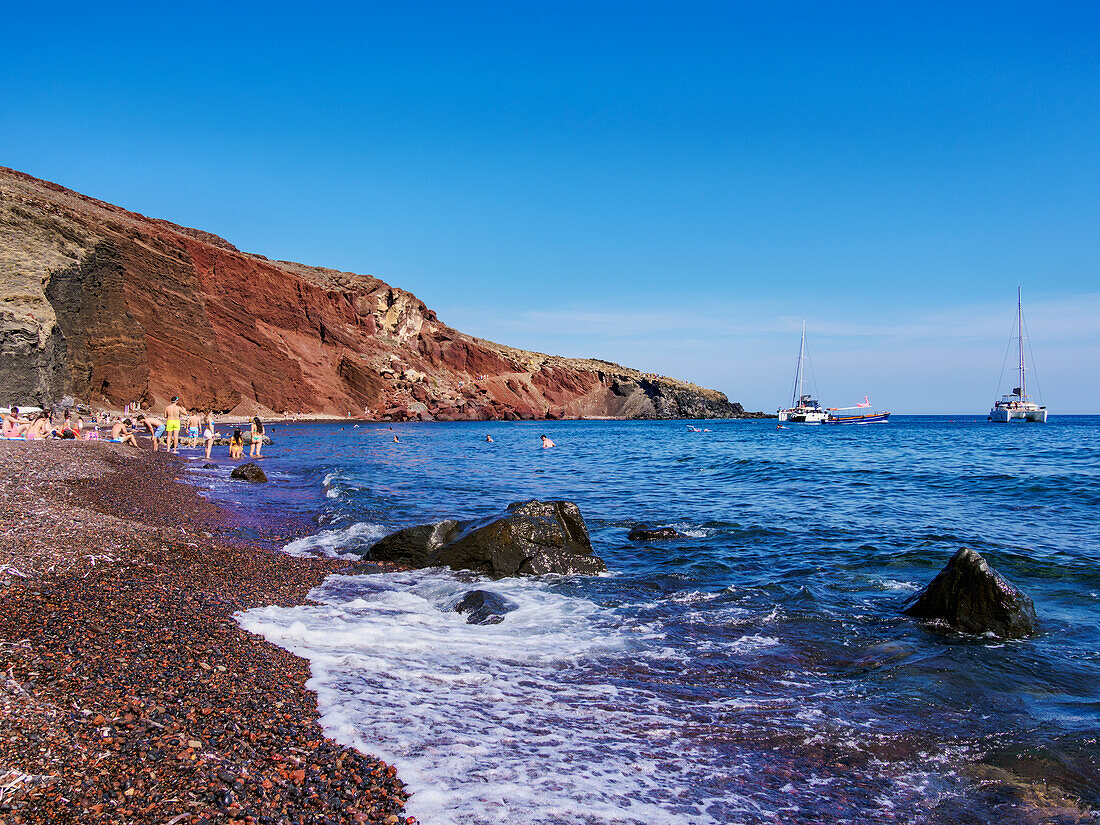 Der rote Strand, Insel Santorin (Thira), Kykladen, Griechische Inseln, Griechenland, Europa