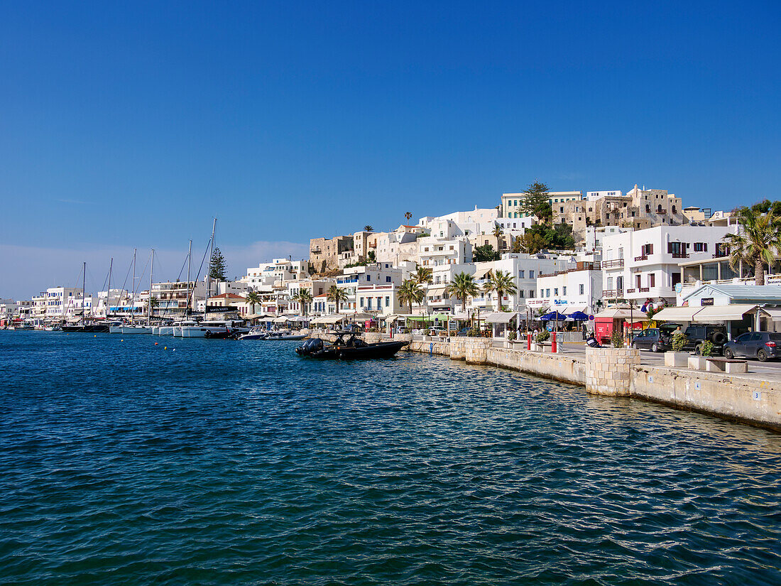 Waterfront of Chora, Naxos City, Naxos Island, Cyclades, Greek Islands, Greece, Europe