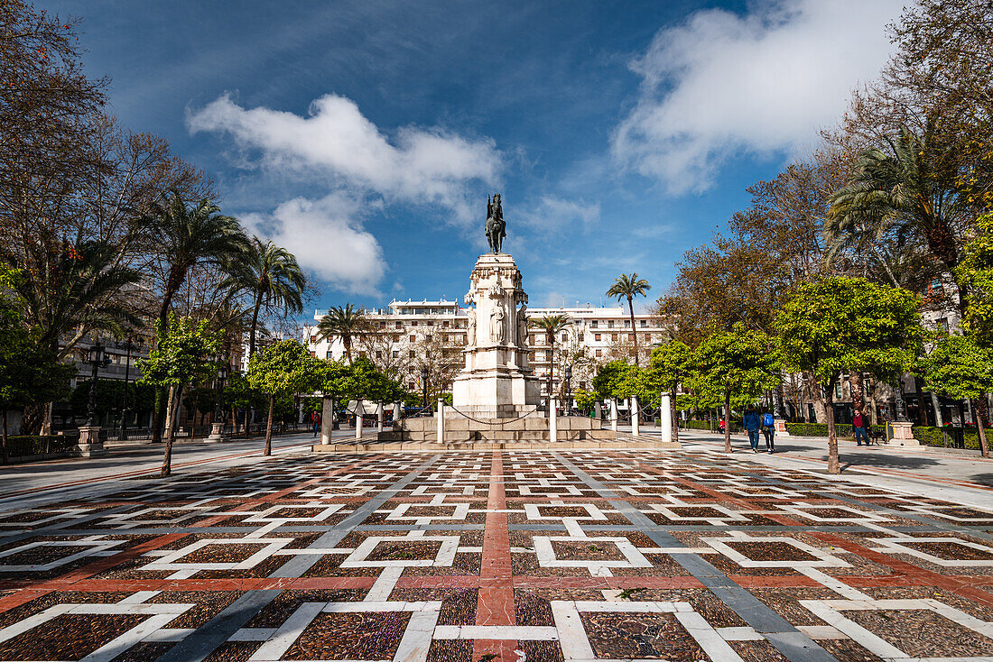 Plaza Nueva, Monumento a San Fernando, Sevilla, Andalusien, Spanien, Europa