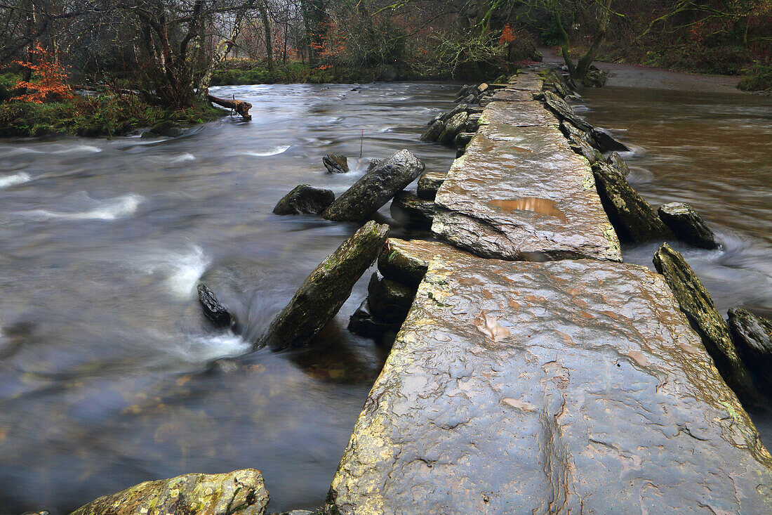 Tarr Steps, Exmoor-Nationalpark, Somerset, England, Vereinigtes Königreich, Europa