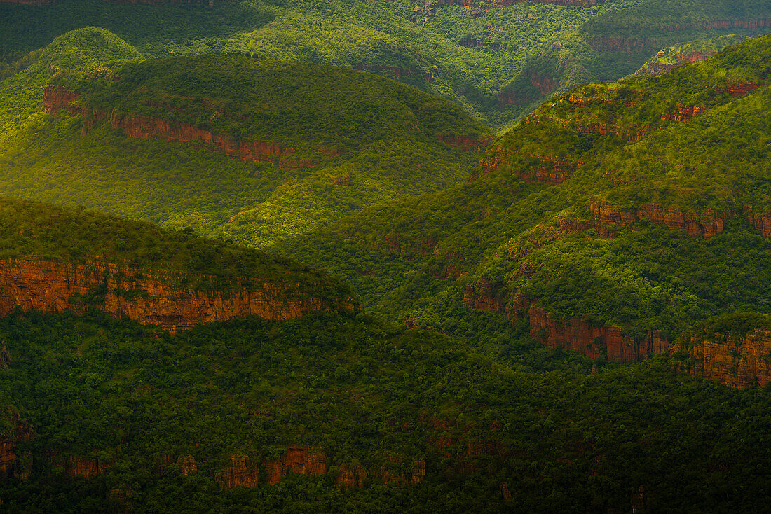 View of layers of landscape in the Blyde River Canyon, Province of Mpumalanga, South Africa, Africa