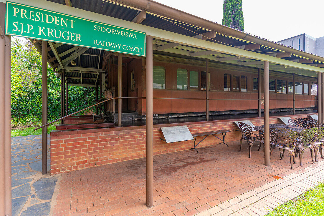 Blick auf den Zug im Ditsong Kruger Museum, Paul Krugers ehemaliges Wohnhaus, Pretoria Central, Pretoria, Südafrika, Afrika