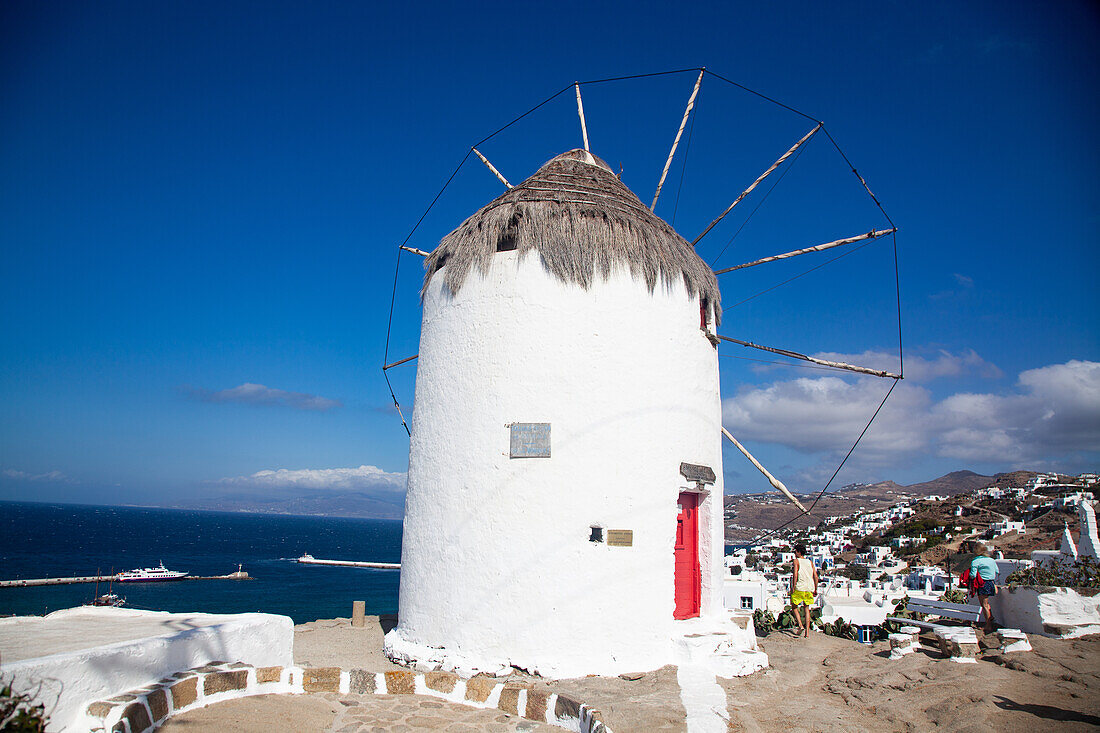 Windmill on the beautiful island of Mykonos, Cyclades, Greek Islands, Greece, Europe