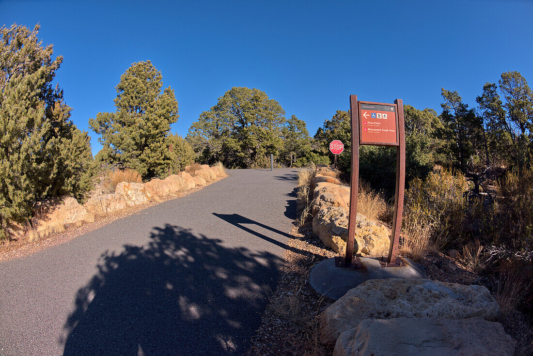 The paved Greenway Trail that runs between Hermits Rest and Pima Point at Grand Canyon, Arizona, United States of America, North America