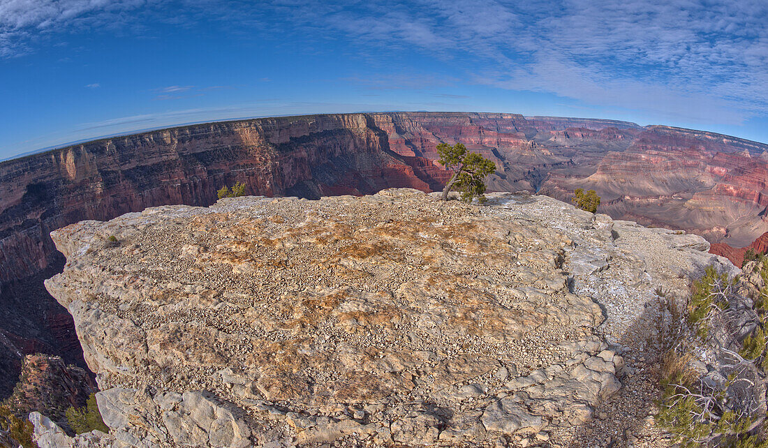 A rock platform below the cliffs of the Great Mohave Wall Overlook at Grand Canyon, Arizona, United States of America, North America