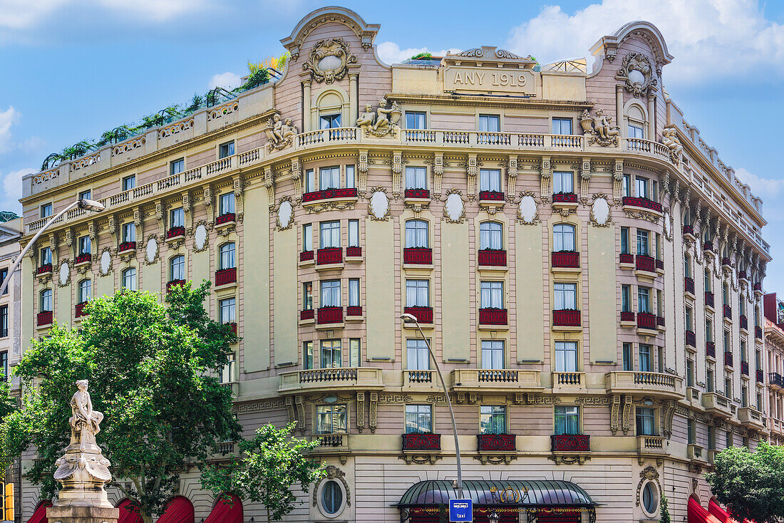 Luxushotel El Palace mit neoklassizistischer Fassade, Barcelona, Katalonien, Spanien, Europa