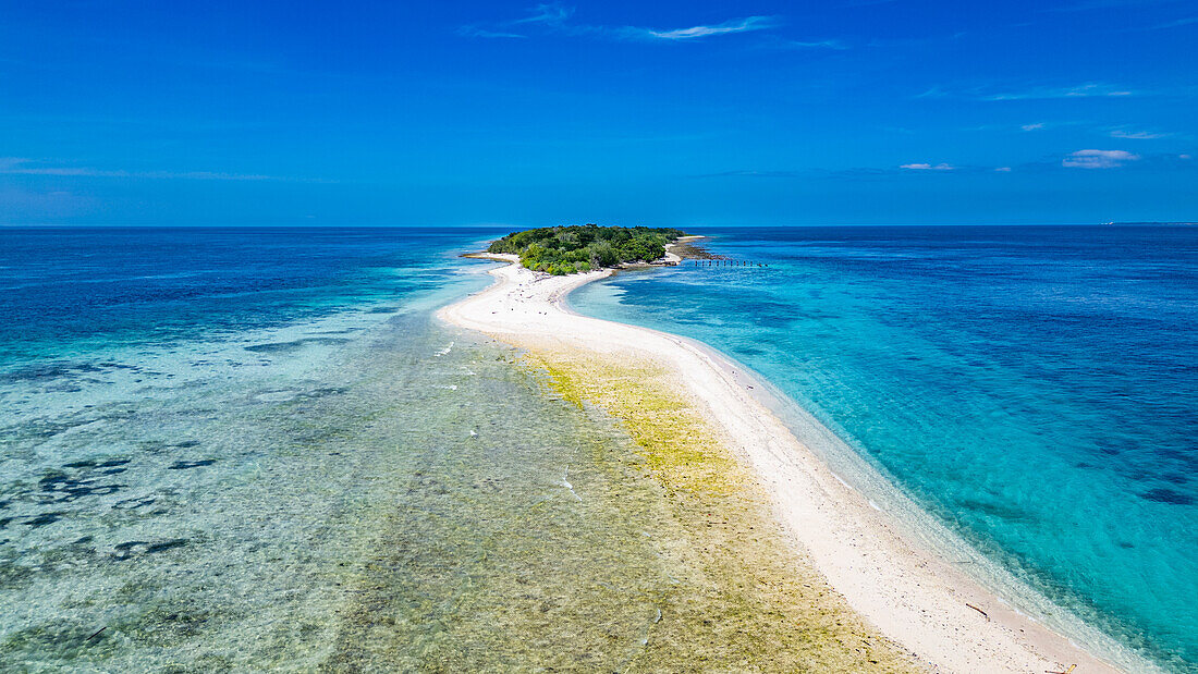 Luftaufnahme der kleinen Insel Santa Cruz, Zamboanga, Mindanao, Philippinen, Südostasien, Asien