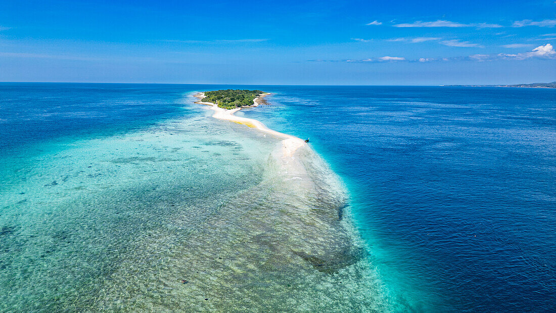 Aerial of Little Santa Cruz Island, Zamboanga, Mindanao, Philippines, Southeast Asia, Asia