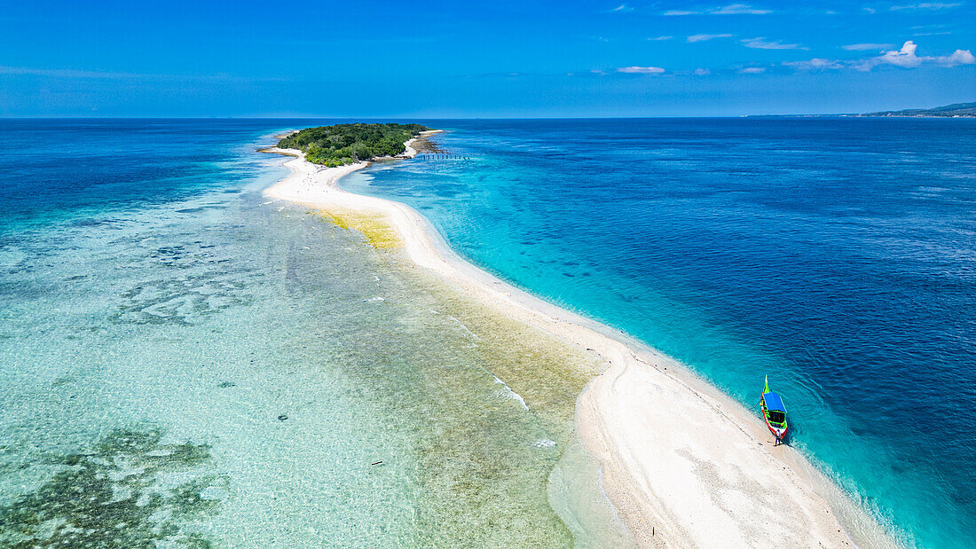 Aerial of Little Santa Cruz Island, Zamboanga, Mindanao, Philippines, Southeast Asia, Asia