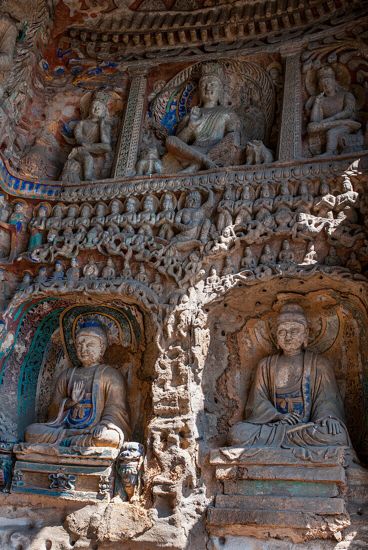 The Yungang Grottoes, ancient Buddhist temple grottoes, UNESCO World Heritage Site, Shanxi, China, Asia