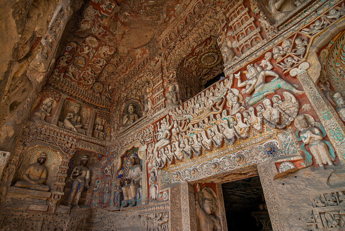 Die Yungang-Grotten, alte buddhistische Tempelgrotten, UNESCO-Welterbestätte, Shanxi, China, Asien