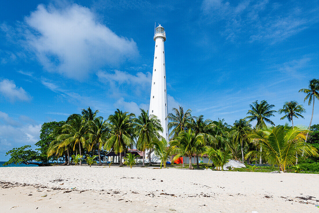 Old Indie Lighthouse, Lengkuas Island, Belitung island off the coast of Sumatra, Indonesia, Southeast Asia, Asia