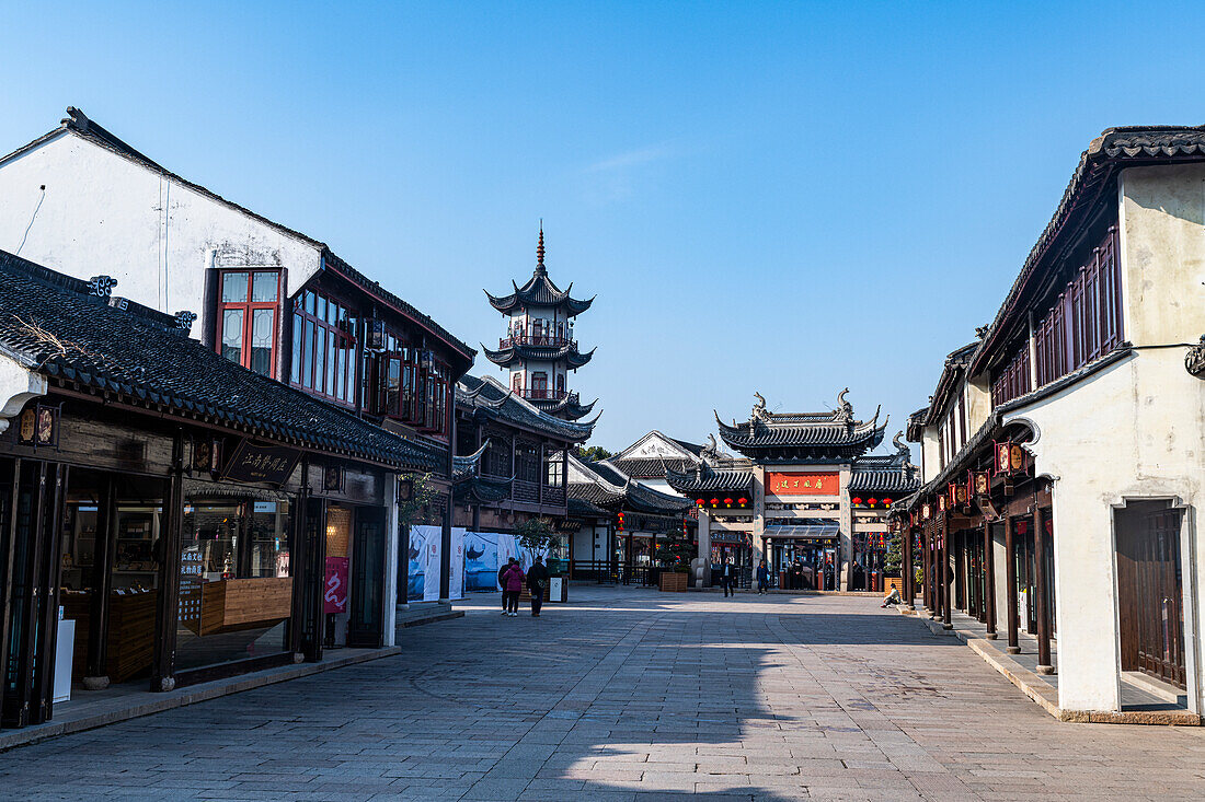 Pagoda in Zhouzhuang water town, Jiangsu, China, Asia