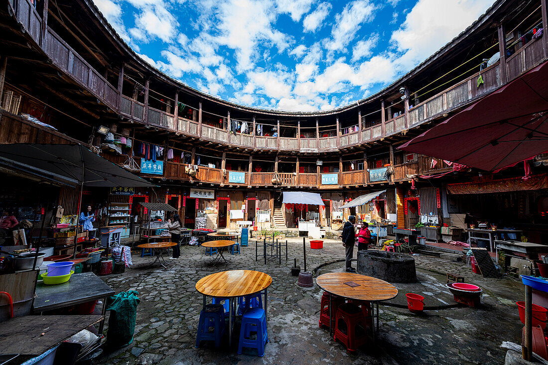 Tianluokeng, UNESCO-Weltkulturerbe, Fujian Tulou, ländliche Behausung der Hakka, Fujian, China, Asien