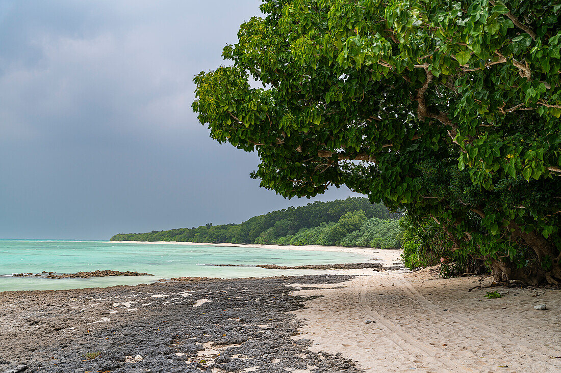 Star sand beach, Taketomi Island National Park, Ishigaki, Yaeyama island group, Japan, Asia