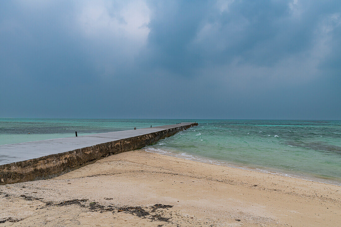 Long jetty, Taketomi Island National Park, Ishigaki, Yaeyama island group, Japan, Asia