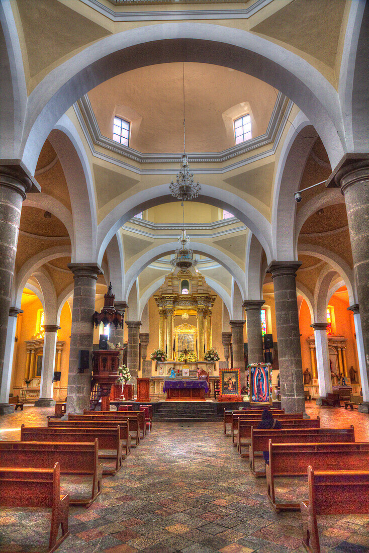 Innenraum der Capilla Real, Kloster von San Gabriel Arcangel, 1520, Cholula, Bundesstaat Puebla, Mexiko, Nordamerika