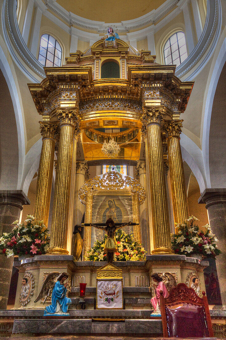 Innenraum der Capilla Real, Kloster von San Gabriel Arcangel, 1520, Cholula, Bundesstaat Puebla, Mexiko, Nordamerika