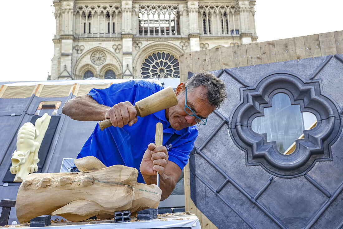 Notre Dame Cathedral reconstruction, Paris, France, Europe