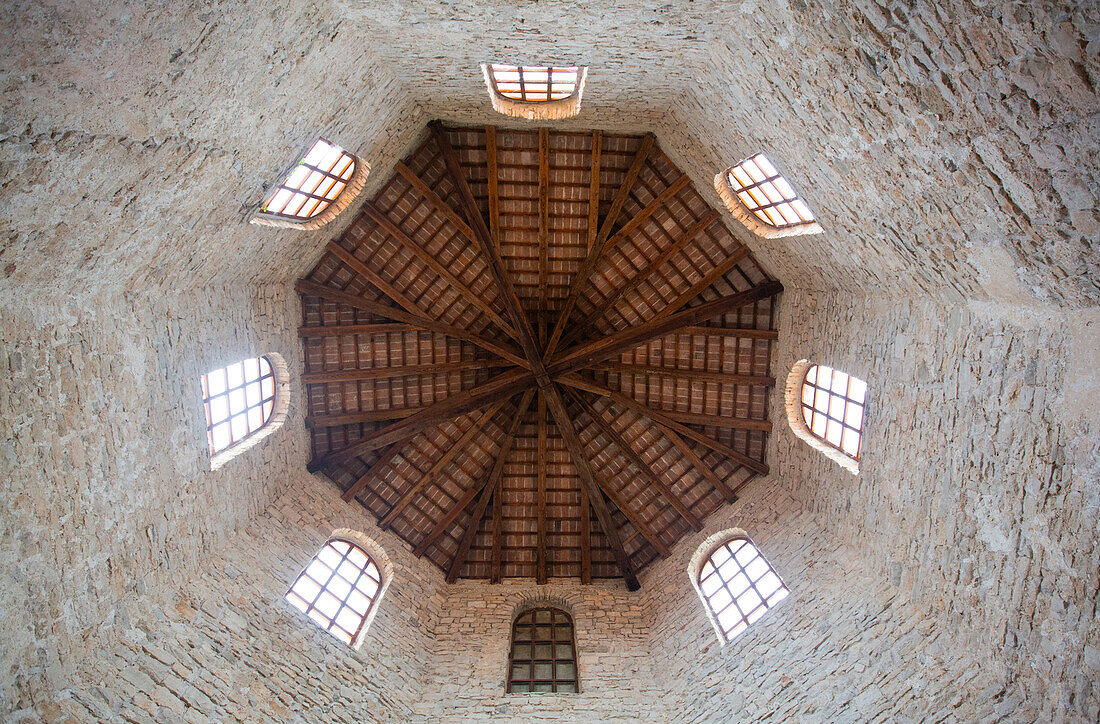 Decke des Baptisteriums, Euphrasius-Basilika, 6. Jahrhundert, UNESCO-Welterbestätte, Porec, Kroatien, Europa