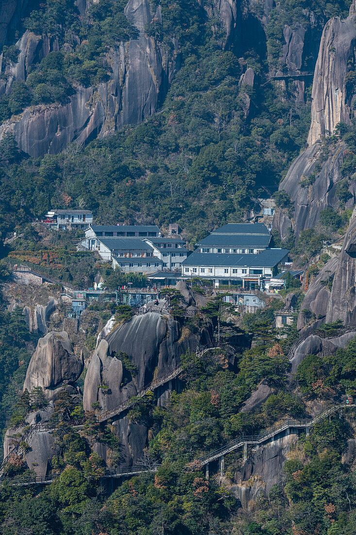 Hotel built in the UNESCO World Heritage Site, Taoist Sanqing Mountain, Jiangxi, China, Asia