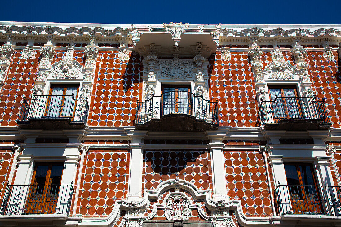 Talavera-Fliesen, Museum Casa de Alfenique, 18. Jahrhundert, Historisches Zentrum, UNESCO-Weltkulturerbe, Puebla, Bundesstaat Puebla, Mexiko, Nordamerika