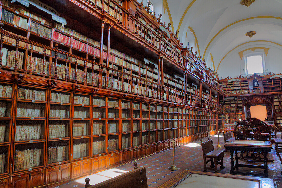 Palafoxiana-Bibliothek, 1646, Erste Bibliothek Lateinamerikas, UNESCO-Weltkulturerbe, Historisches Zentrum, Puebla, Bundesstaat Puebla, Mexiko, Nordamerika