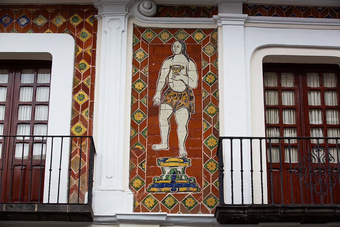 Exterior, Talavera Tile Work, BUAP University Museum, Historic Center, UNESCO World Heritage Site, Puebla, Puebla State, Mexico, North America