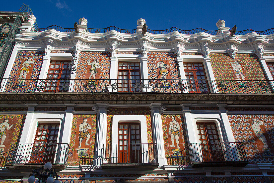 Außenansicht, Talavera-Kacheln, BUAP Universitätsmuseum, Historisches Zentrum, UNESCO-Weltkulturerbe, Puebla, Bundesstaat Puebla, Mexiko, Nordamerika