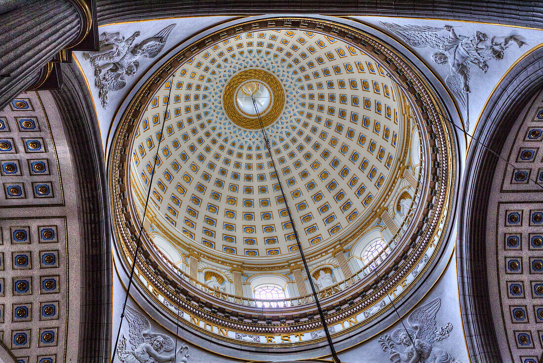 Hauptkuppel, Decke, Kathedrale Unserer Lieben Frau von der Unbefleckten Empfängnis, 1649, Historisches Zentrum, UNESCO-Welterbestätte, Puebla, Bundesstaat Puebla, Mexiko, Nordamerika