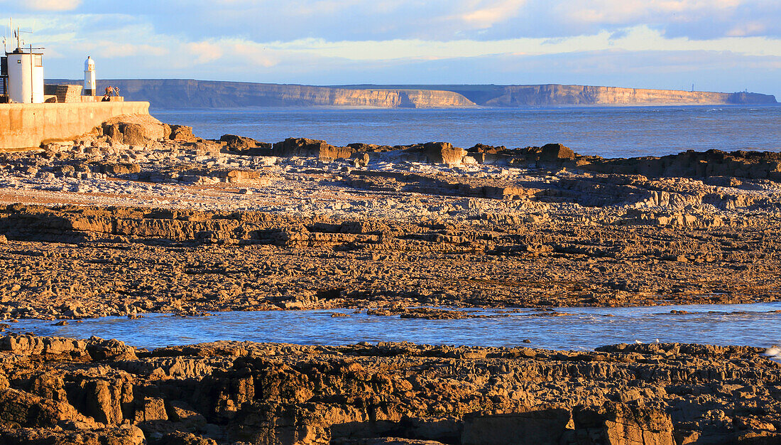 Porthcawl, late winter's afternoon looking towards Nash Point, Mid Glamorgan, South Wales, United Kingdom, Europe