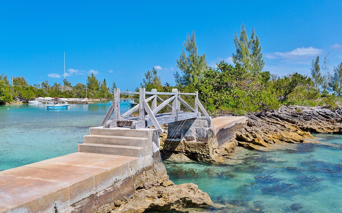 Footbridge from Ireland Island to Hospital Island, Sandys, Bermuda, North Atlantic, North America