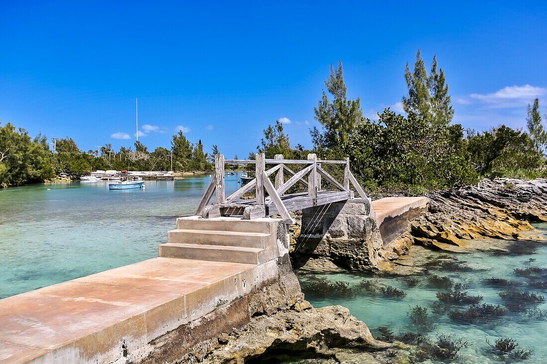 Fußgängerbrücke von Ireland Island nach Hospital Island, Sandys, Bermuda, Nordatlantik, Nordamerika