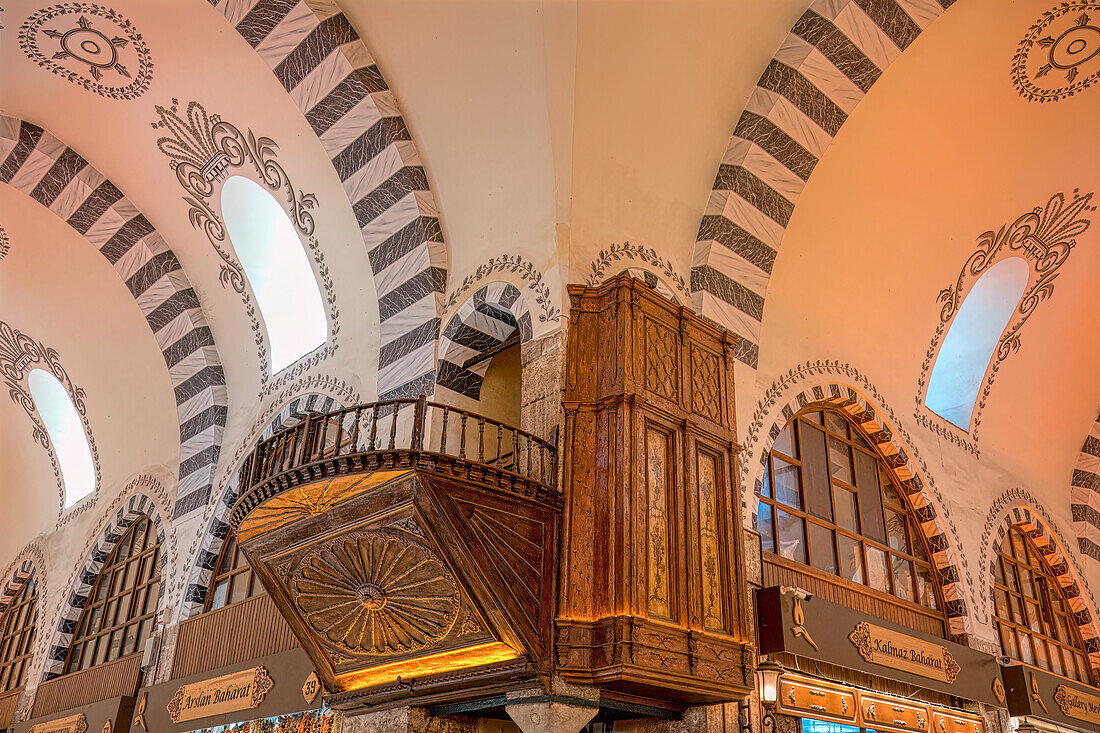 Egyptian bazaar alley ceiling, Istanbul, Turkey, Europe