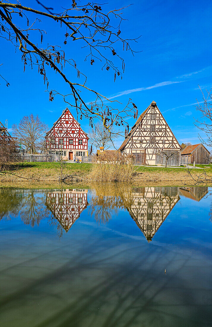 Historische Bauernhäuser im Fränkischen Freilandmuseum, Bad Windsheim, Bayern, Deutschland, Europa