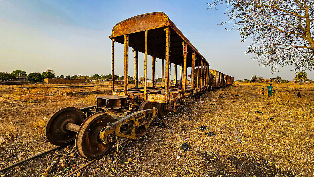 Old rusty railway carriages and rolling stock, Wau, Western Bahr el Ghazal, South Sudan, Africa